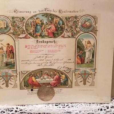Lot 382: Antique Catholic Certificates