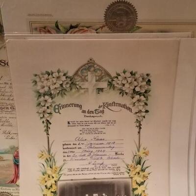 Lot 382: Antique Catholic Certificates