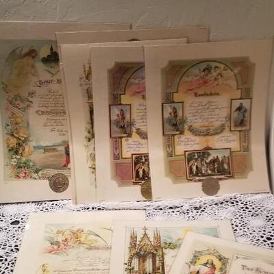 Lot 382: Antique Catholic Certificates