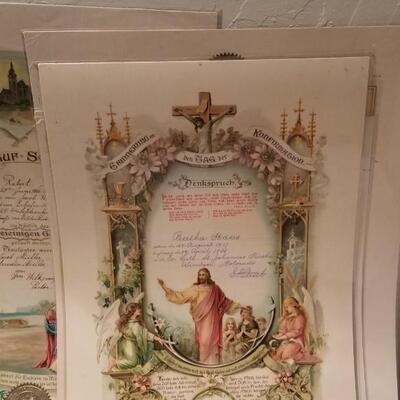 Lot 382: Antique Catholic Certificates