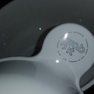 Lot 394: (9) White Corning Ware Bowls and Serving Bowl with Lid
