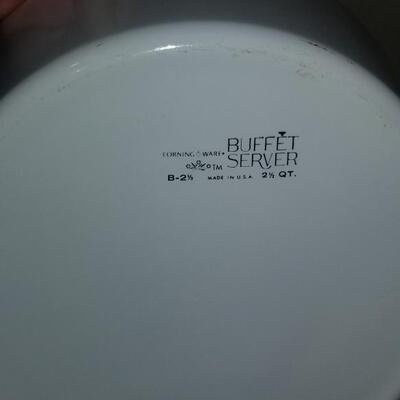 Lot 394: (9) White Corning Ware Bowls and Serving Bowl with Lid