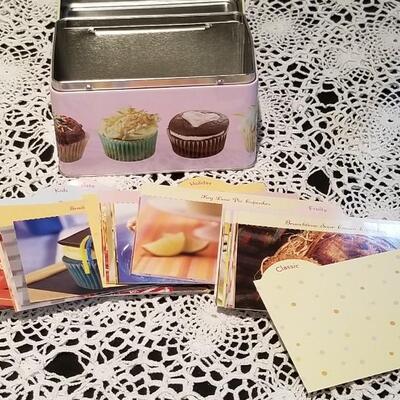 Lot 408: Cupcake Recipe box filled with Cupcake Recipes 