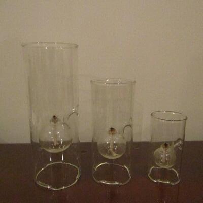 Glass Oil Candle Lamps- Graduated Sizes