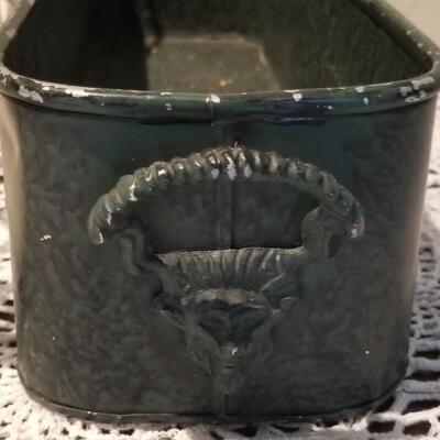 Lot 425: White Metal Basket and Green Metal Container