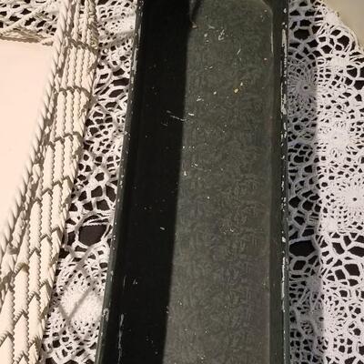 Lot 425: White Metal Basket and Green Metal Container