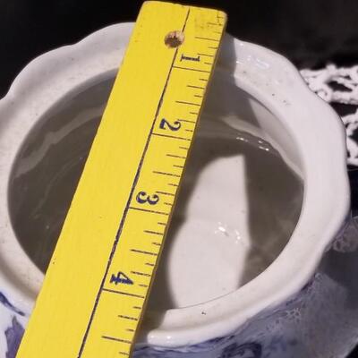 Lot 427: Antique Blue & White Flow Teapot 