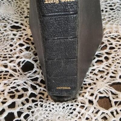 Lot 432: Antique Universal HOLY BIBLE with Gold Edge Pages and Soft Leather Cover