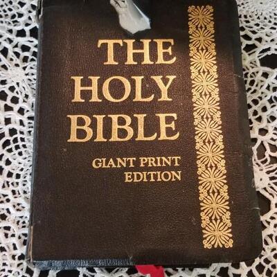 Lot 438: the Holy Bible Giant Print Edition- Has some tears