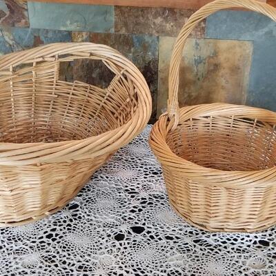 Lot 446: (2) Large Light Colored Baskets