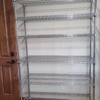 Lot 457: Large Stainless Organizing Shelf #1 (76" x 18" x 48")