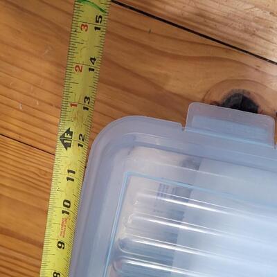 Lot 460: Assortment of Deco Paper and Silicone Book Covers (Plastic Bin included)