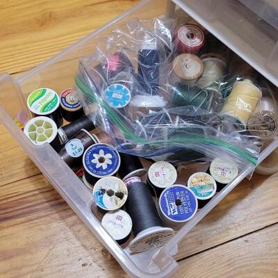 Lot 465: YAFFA Organizing 3-Tray Storage Solution filled w/ Sewing Thread10" x 15" x 13"