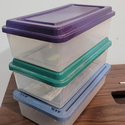 Lot 470: Assortment of (5) Storage Bins 
