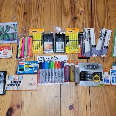 Lot 476: Large School/Office/Art Supplies Bundle #2 w/Deco Storage Box