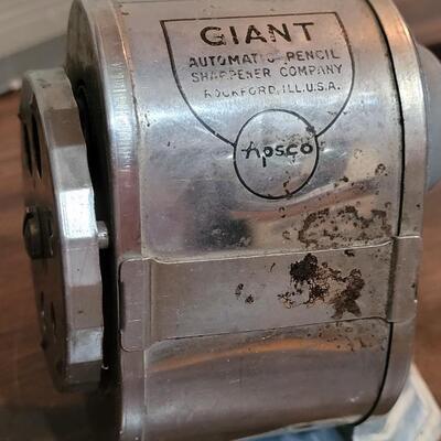 Lot 478: Vintage Office Desk Bundle (Sharpener, Hole Punch, Tin Organizer)