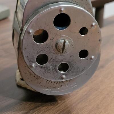 Lot 478: Vintage Office Desk Bundle (Sharpener, Hole Punch, Tin Organizer)