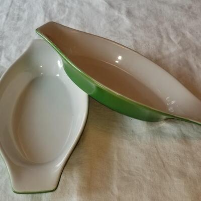 Lot 501: (2) Green Casserole Dishes