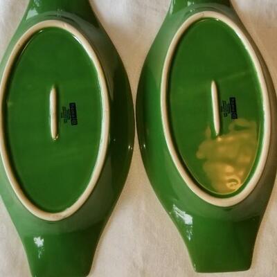 Lot 501: (2) Green Casserole Dishes