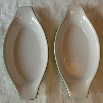 Lot 501: (2) Green Casserole Dishes