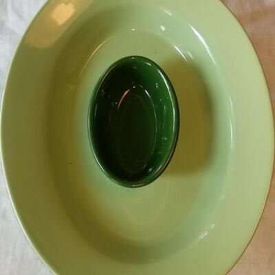 Lot 502: Green Platter and Mini Casserole Dish