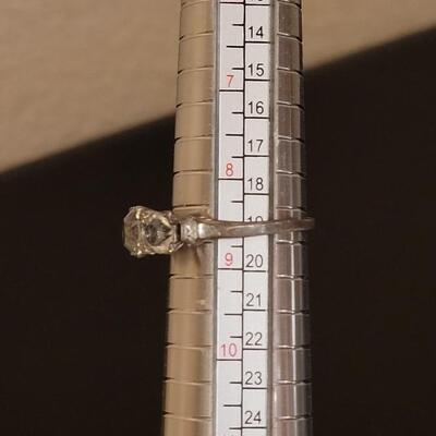 Lot 528: Gainsborough Sterling Solitare Faux Diamond Ring and Triple Faux Diamond Ring