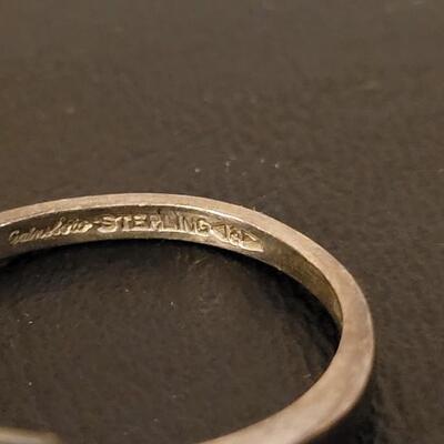 Lot 528: Gainsborough Sterling Solitare Faux Diamond Ring and Triple Faux Diamond Ring