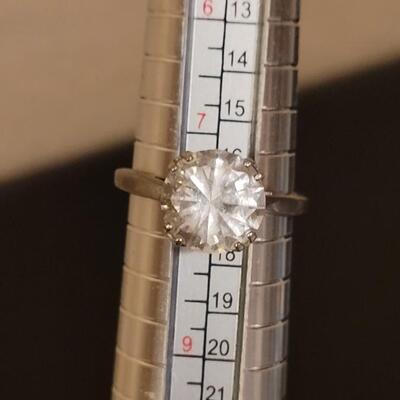 Lot 528: Gainsborough Sterling Solitare Faux Diamond Ring and Triple Faux Diamond Ring