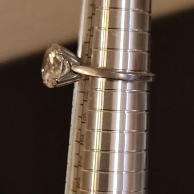 Lot 528: Gainsborough Sterling Solitare Faux Diamond Ring and Triple Faux Diamond Ring