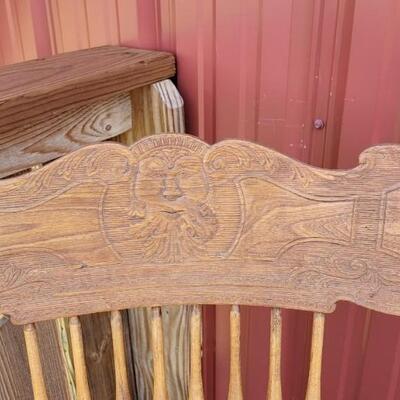 Lot 547: Antique North Wind Rocker with Cane Seat late 1800's/early 1900's