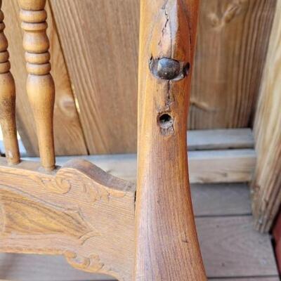 Lot 547: Antique North Wind Rocker with Cane Seat late 1800's/early 1900's