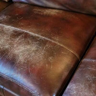 Lot 551: La-z-Boy 10ft. Long (2 Pieces) Leather Brown Couch