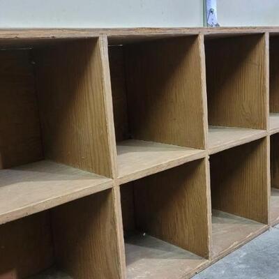 Lot 554: Vintage Handbuilt Storage Cubby System 96" Ã— 12" Ã— 24"