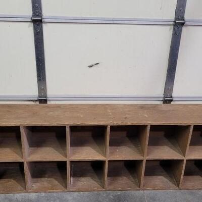 Lot 554: Vintage Handbuilt Storage Cubby System 96" Ã— 12" Ã— 24"