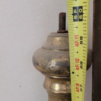 Lot 556: Antique Brass Full Size Bed - Balls for posts are with the bed to be repaired 