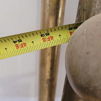 Lot 556: Antique Brass Full Size Bed - Balls for posts are with the bed to be repaired 