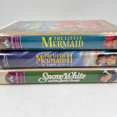 DISNEY VHS TAPE LOT #1 - LITTLE MERMAID, SNOW WHITE