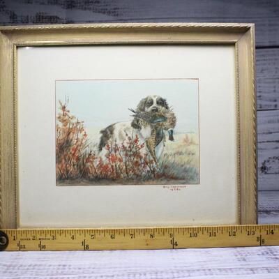 Vintage Billy Chestnut Framed and Signed Portrait of a Hunting Dog