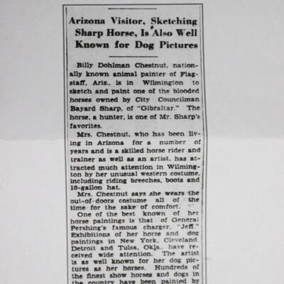Vintage Billy Chestnut Framed and Signed Portrait of a Hunting Dog