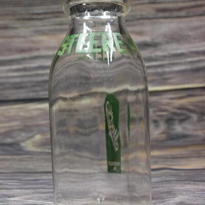 Vintage Steere Dairy Glass Milk Bottle