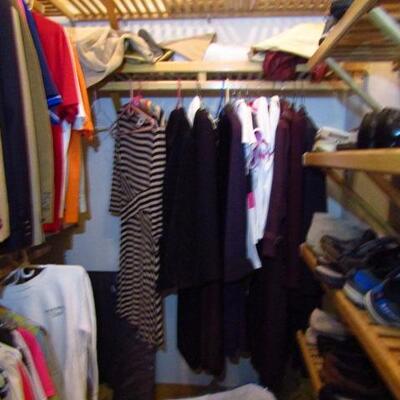 Contents of Closet- Men's and Women's Clothing and Shoes