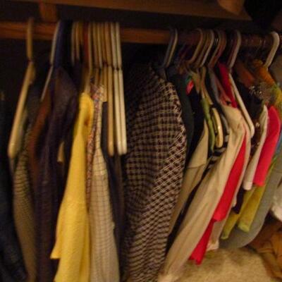 Contents of Closet- Men's and Women's Clothing and Shoes