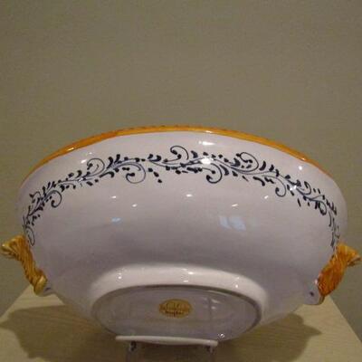 San Gimignano Hand Painted Pottery Bowl- 13 1/2