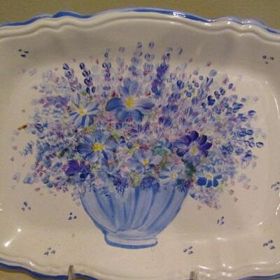 Beautifully Hand Painted Serving Tray- Signed by Artist- Approx 11
