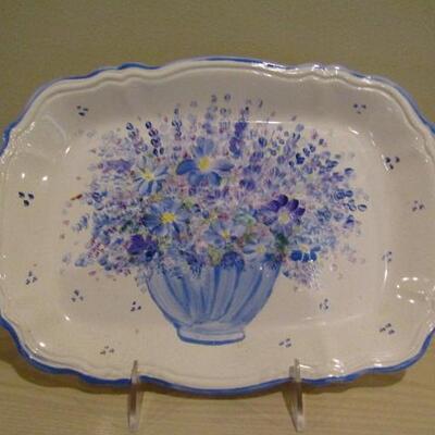 Beautifully Hand Painted Serving Tray- Signed by Artist- Approx 11