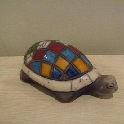 Hand Crafted Pottery Turtle- Signed by Artist- Approx 7