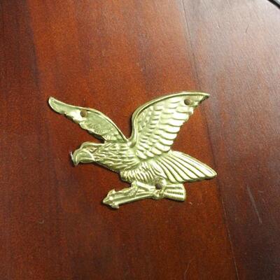 Antique Styled Wood and Leather Fireplace Bellow with Brass Eagle