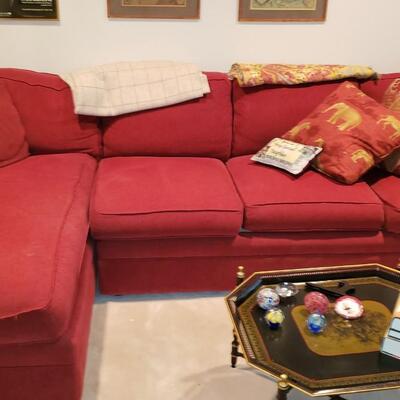 Thomasville Red sofa with light wear