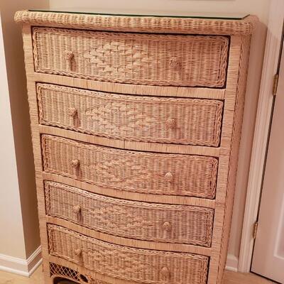 Tall wicker dresser very beachy