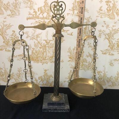 #3 Vintage marble and brass scale 